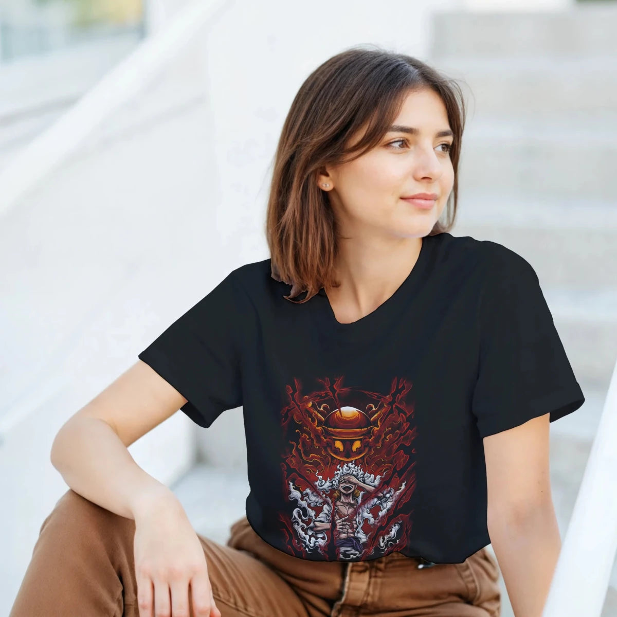 T-shirt One Piece - Luffy « Gear » Énergétique | Design Explosif Homme & Femme T-shirt - KAWAII FAVIE
