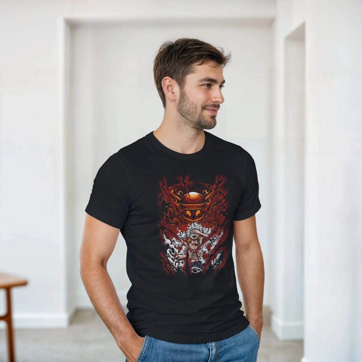 T-shirt One Piece - Luffy « Gear » Énergétique | Design Explosif Homme & Femme T-shirt - KAWAII FAVIE