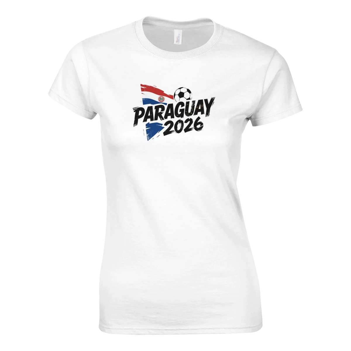 T-shirt Paraguay 2026 - Design Grunge Coupe du Monde Football | Maillot Supporters Sélection Nationale Femme T-shirt- KAWAII FAVIE