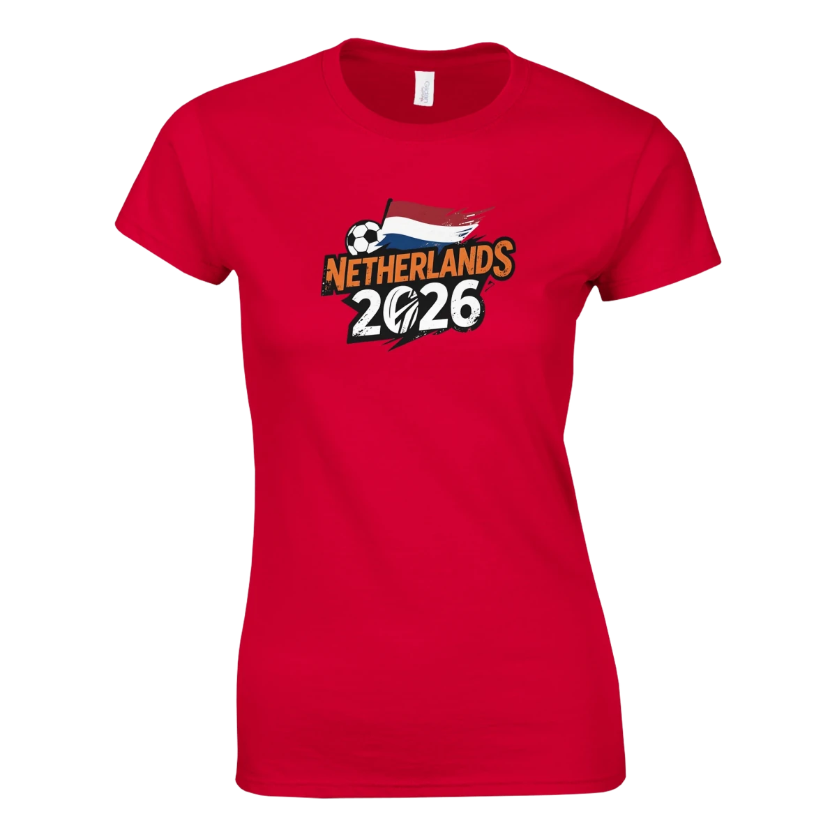 T-shirt Pays-Bas 2026 - Design Football Coupe du Monde | Maillot Supporters Sélection Nationale Femme Style Grunge T-shirt- KAWAII FAVIE