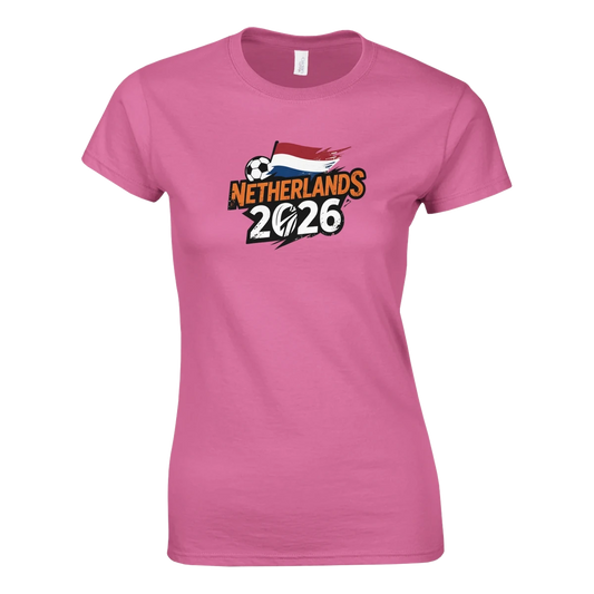 T-shirt Pays-Bas 2026 - Design Football Coupe du Monde | Maillot Supporters Sélection Nationale Femme Style Grunge T-shirt- KAWAII FAVIE