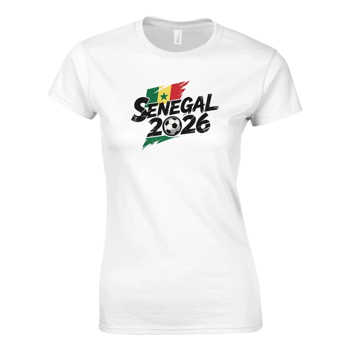 T-shirt Sénégal 2026 - Design Coupe du Monde Football | Maillot Supporters Sélection Nationale pour femme T-shirt- KAWAII FAVIE