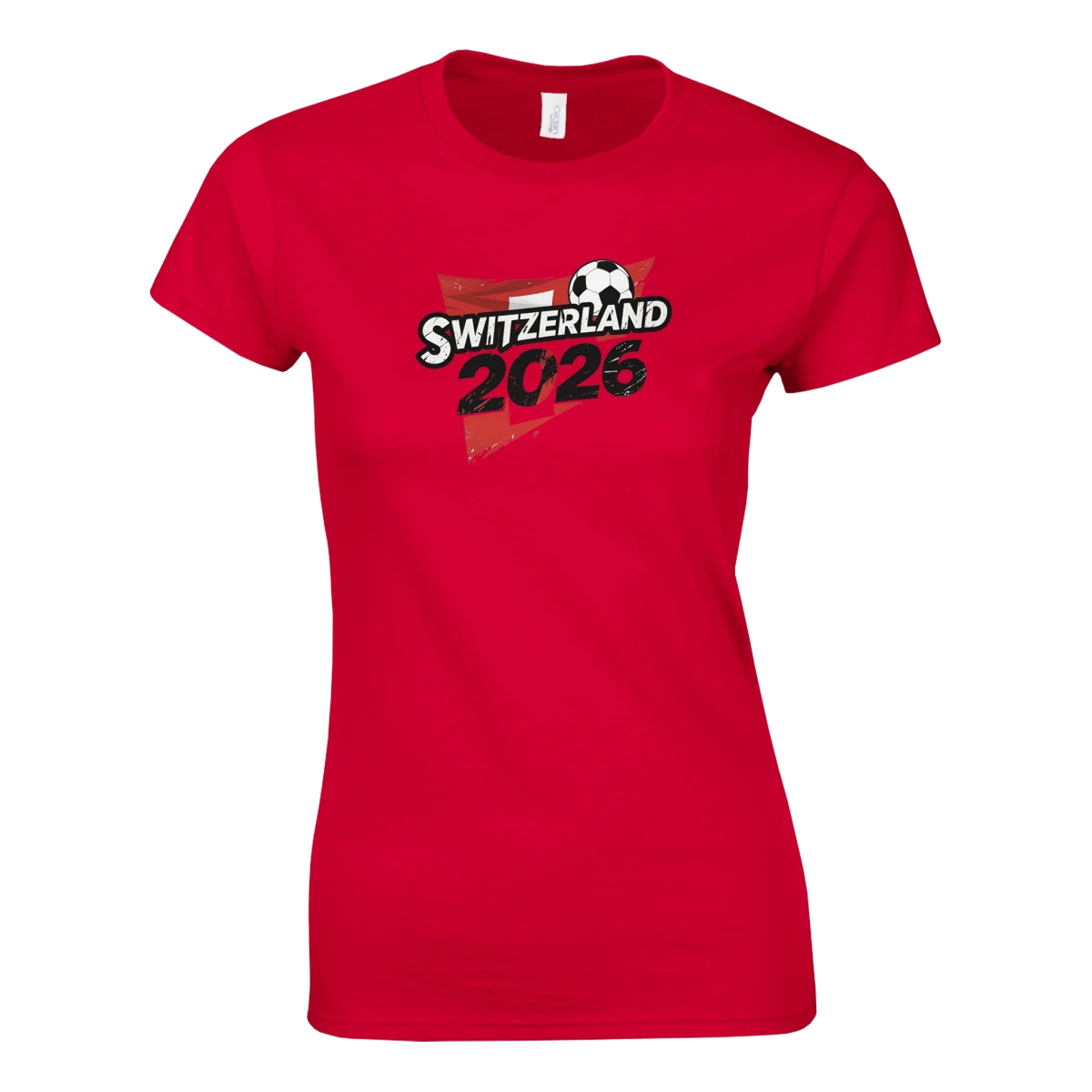 T-shirt Suisse 2026 - Design Coupe du Monde Football | Maillot Supporters Sélection Nationale Femme - Style Urbain & Grunge T-shirt- KAWAII FAVIE