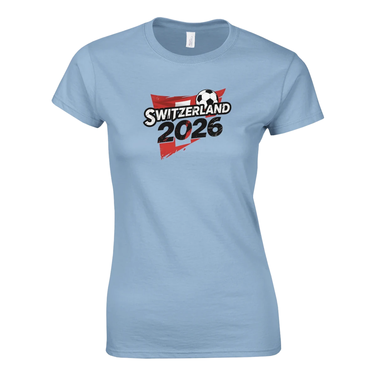 T-shirt Suisse 2026 - Design Coupe du Monde Football | Maillot Supporters Sélection Nationale Femme - Style Urbain & Grunge T-shirt- KAWAII FAVIE