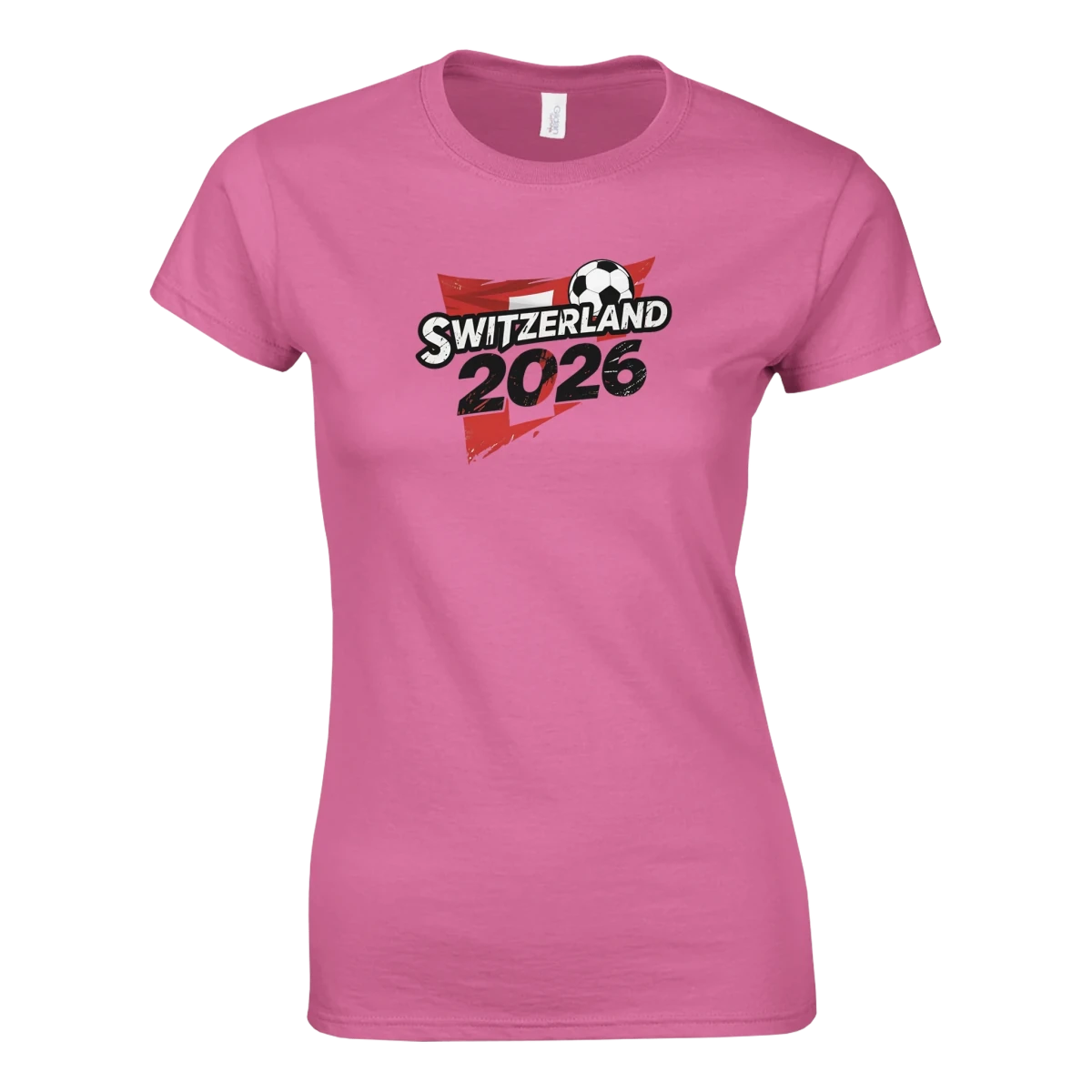 T-shirt Suisse 2026 - Design Coupe du Monde Football | Maillot Supporters Sélection Nationale Femme - Style Urbain & Grunge T-shirt- KAWAII FAVIE