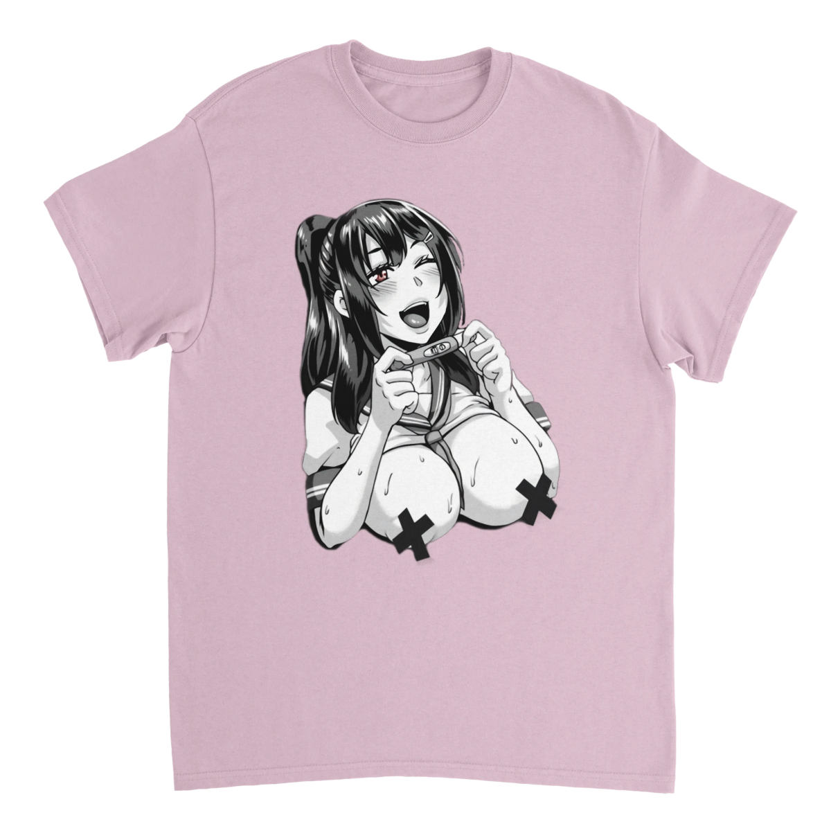 T-shirt Unisexe Coton Lourd | Illustration Anime Émotive - Design Graphique Original - Hentai T-shirt - KAWAII FAVIE