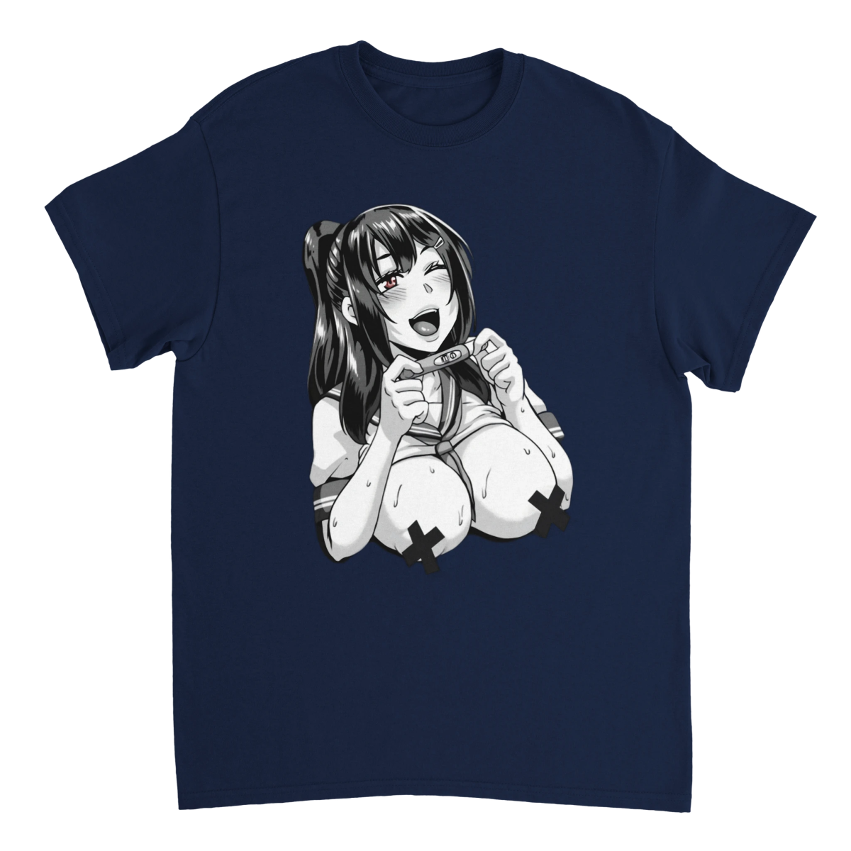 T-shirt Unisexe Coton Lourd | Illustration Anime Émotive - Design Graphique Original - Hentai T-shirt - KAWAII FAVIE