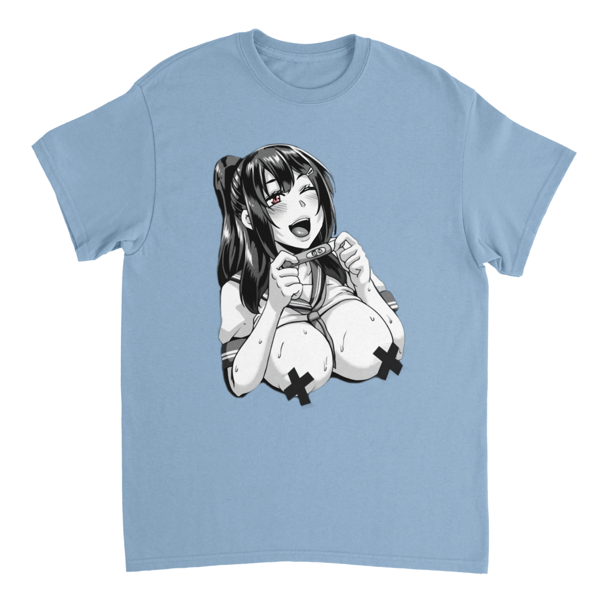 T-shirt Unisexe Coton Lourd | Illustration Anime Émotive - Design Graphique Original - Hentai T-shirt - KAWAII FAVIE