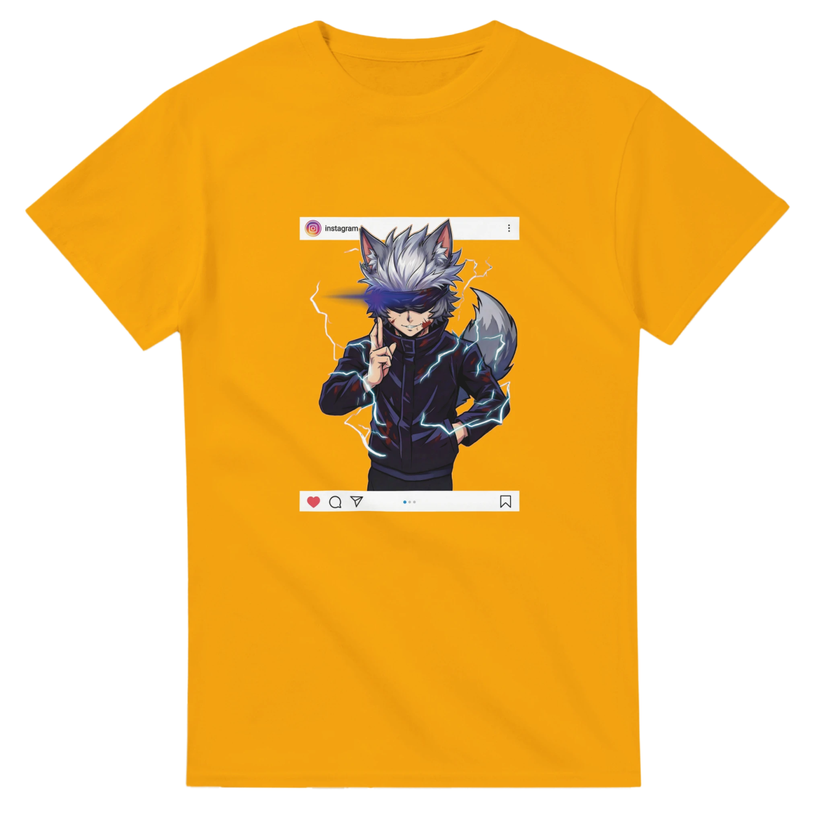 T-shirt Unisexe Coton Lourd | Ruka Cos Gojo (Jujutsu Kaisen) - Style Décontracté & Instagrammable T-shirt - KAWAII FAVIE