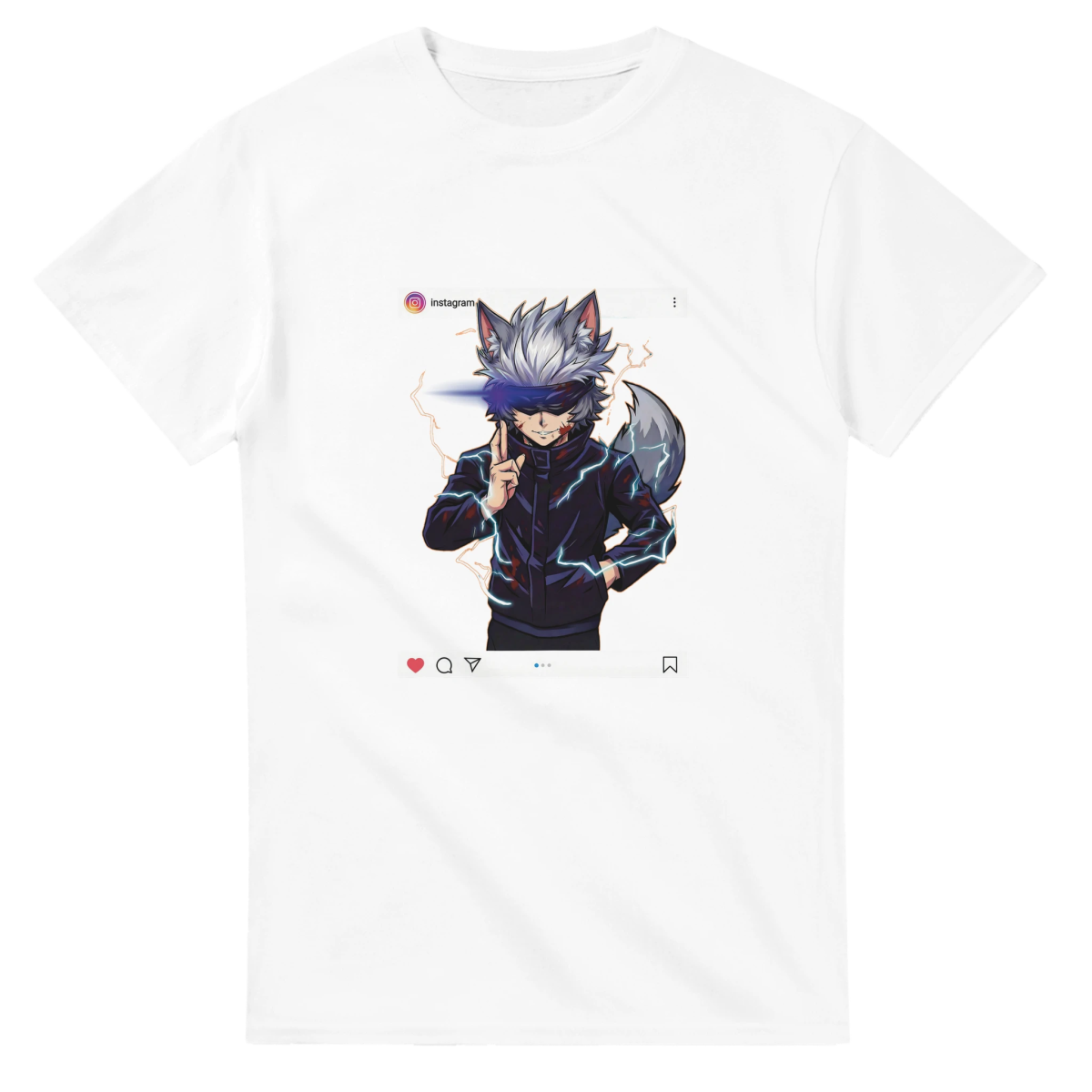 T-shirt Unisexe Coton Lourd | Ruka Cos Gojo (Jujutsu Kaisen) - Style Décontracté & Instagrammable T-shirt - KAWAII FAVIE