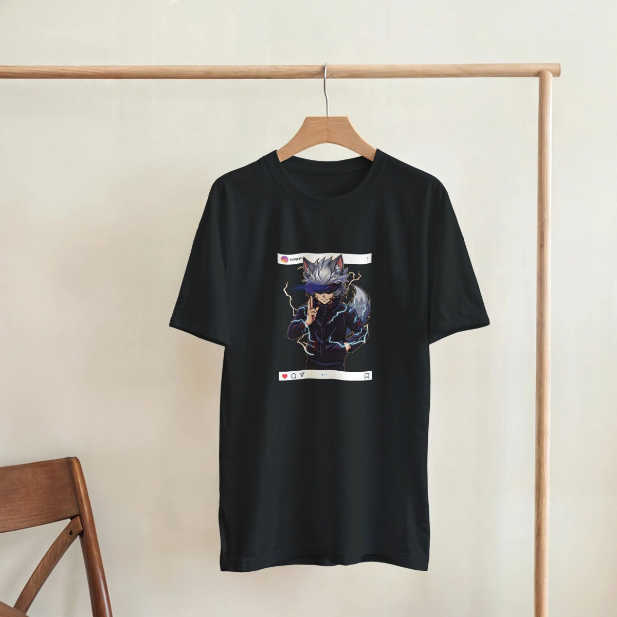 T-shirt Unisexe Coton Lourd | Ruka Cos Gojo (Jujutsu Kaisen) - Style Décontracté & Instagrammable T-shirt - KAWAII FAVIE