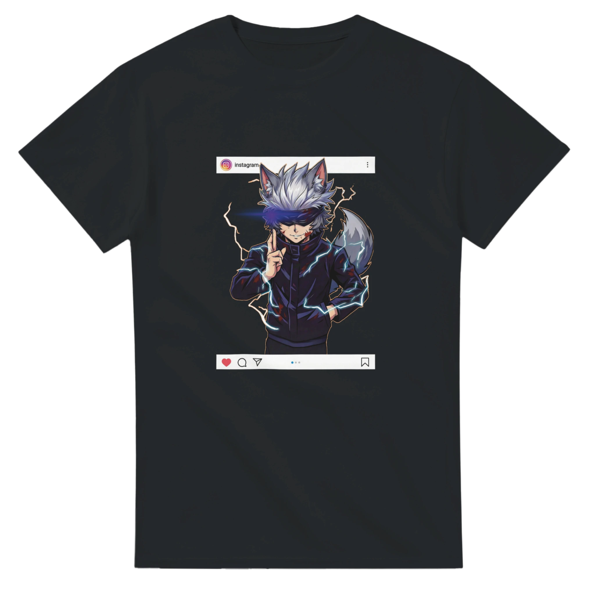 T-shirt Unisexe Coton Lourd | Ruka Cos Gojo (Jujutsu Kaisen) - Style Décontracté & Instagrammable T-shirt - KAWAII FAVIE