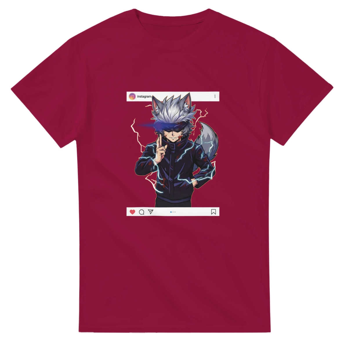 T-shirt Unisexe Coton Lourd | Ruka Cos Gojo (Jujutsu Kaisen) - Style Décontracté & Instagrammable T-shirt - KAWAII FAVIE