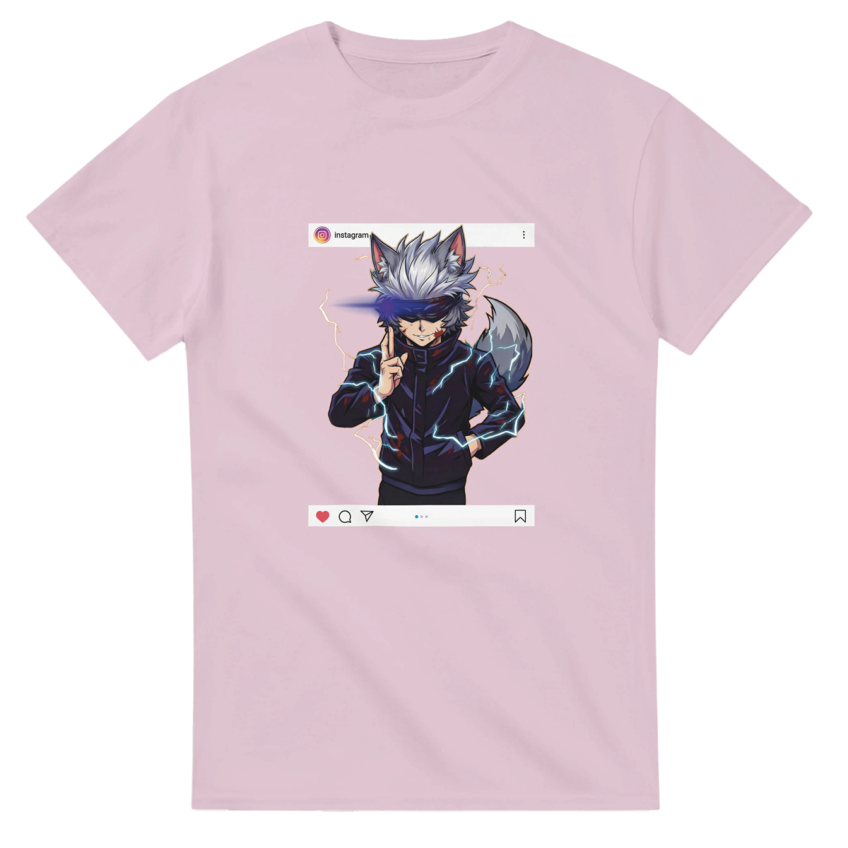T-shirt Unisexe Coton Lourd | Ruka Cos Gojo (Jujutsu Kaisen) - Style Décontracté & Instagrammable T-shirt - KAWAII FAVIE