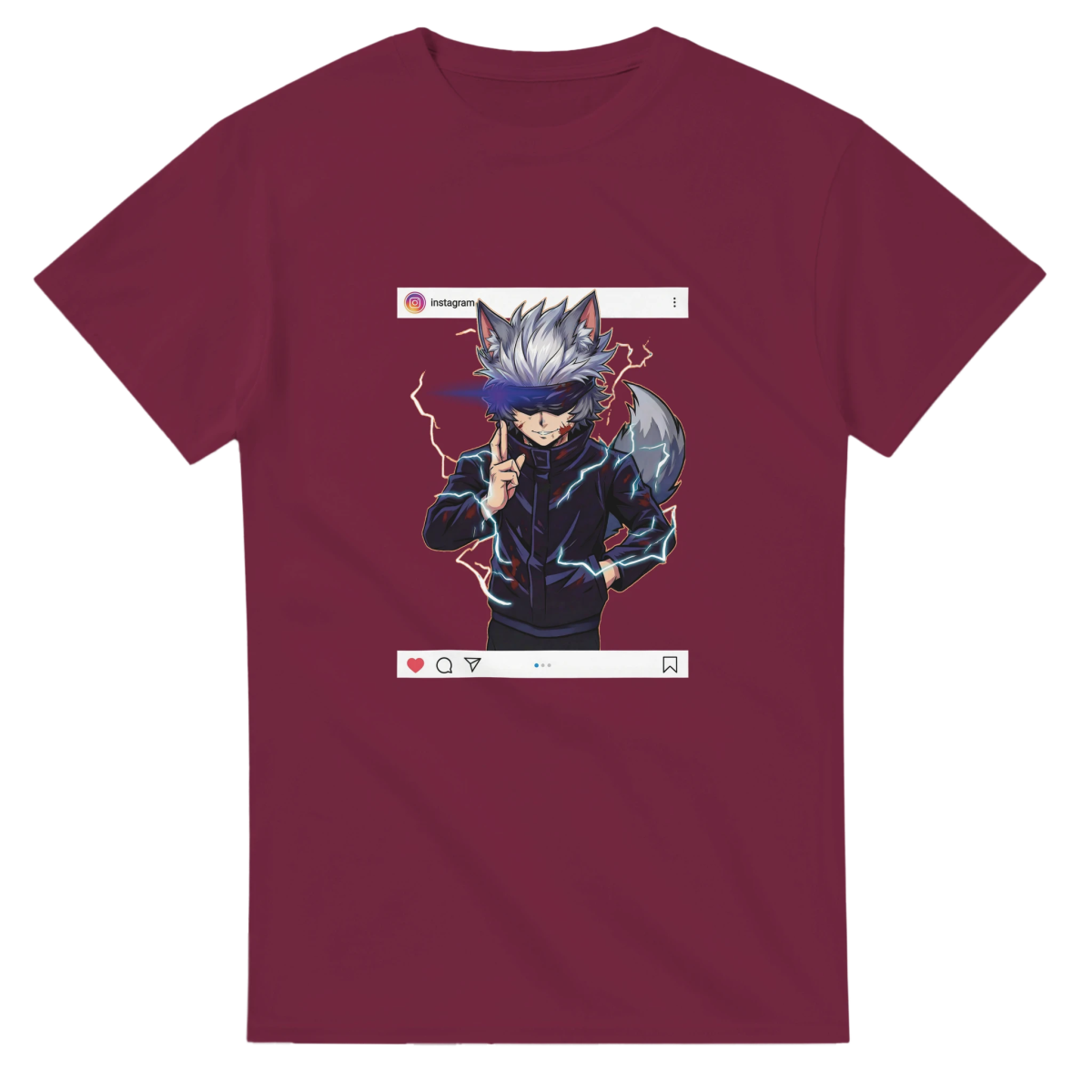 T-shirt Unisexe Coton Lourd | Ruka Cos Gojo (Jujutsu Kaisen) - Style Décontracté & Instagrammable T-shirt - KAWAII FAVIE