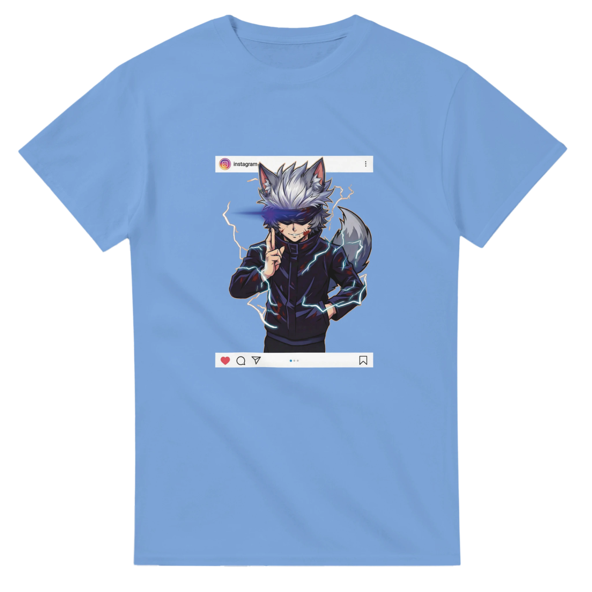 T-shirt Unisexe Coton Lourd | Ruka Cos Gojo (Jujutsu Kaisen) - Style Décontracté & Instagrammable T-shirt - KAWAII FAVIE