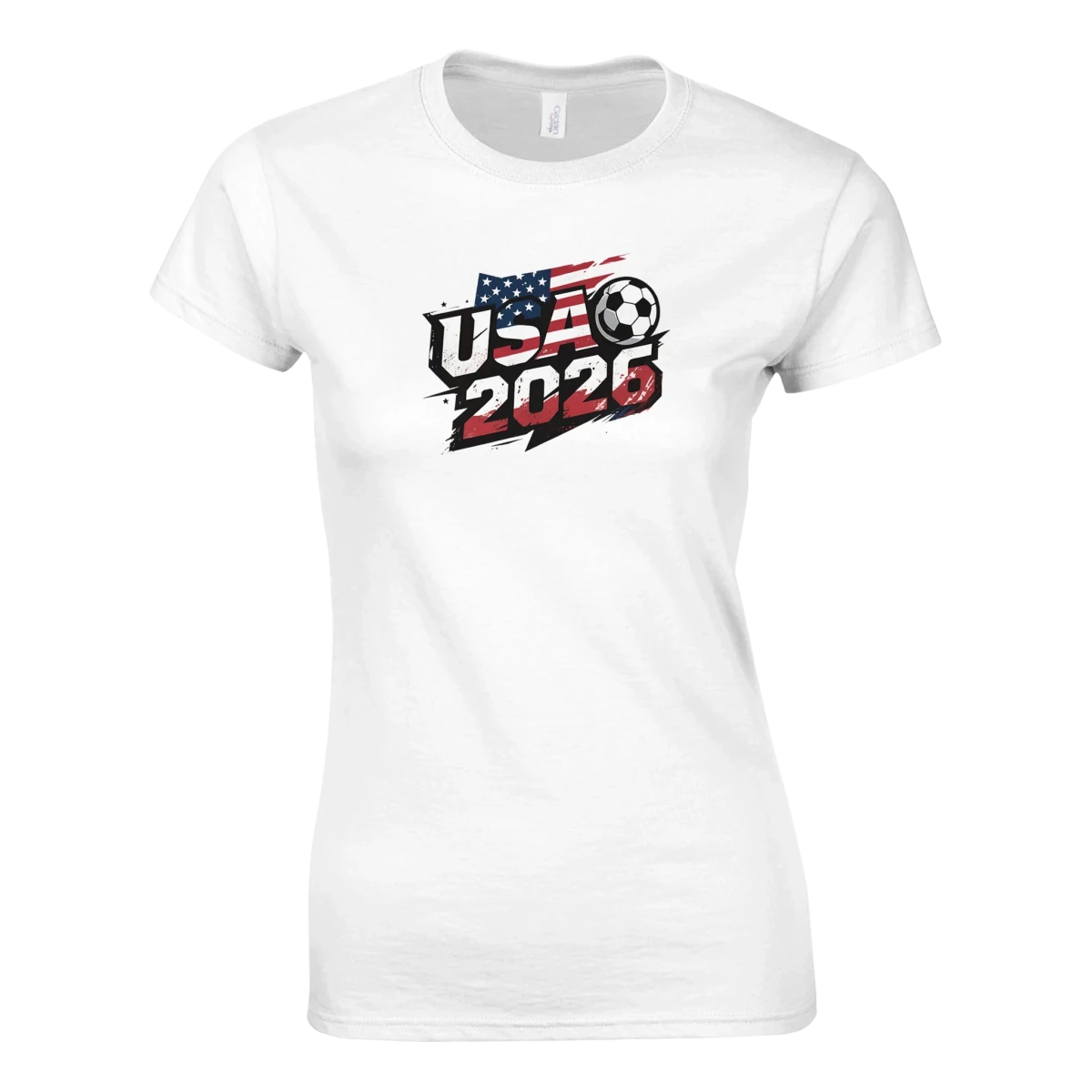 T-shirt USA 2026 - Design Coupe du Monde Football | Maillot Supporters Sélection Nationale pour femme T-shirt- KAWAII FAVIE
