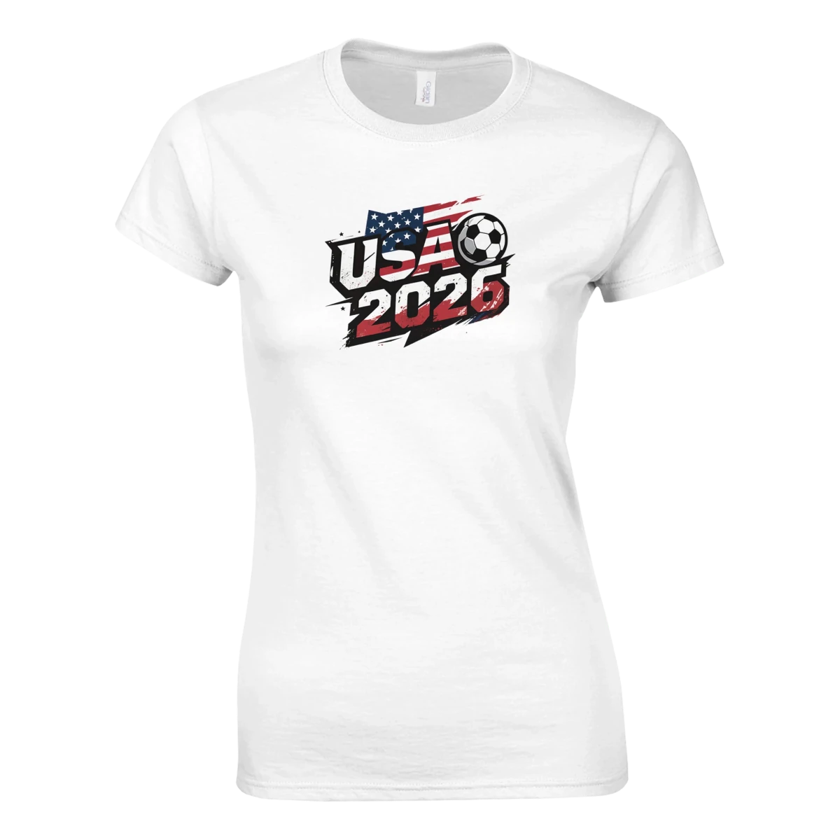 T-shirt USA 2026 - Design Coupe du Monde Football | Maillot Supporters Sélection Nationale pour femme T-shirt- KAWAII FAVIE