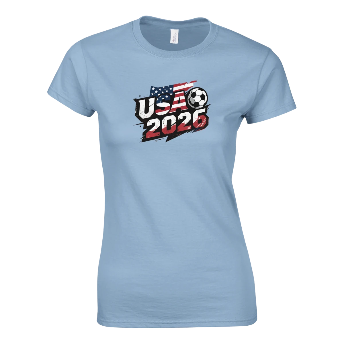 T-shirt USA 2026 - Design Coupe du Monde Football | Maillot Supporters Sélection Nationale pour femme T-shirt- KAWAII FAVIE
