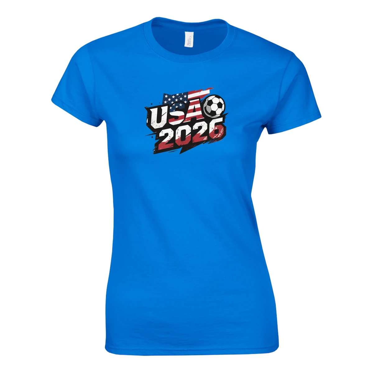 T-shirt USA 2026 - Design Coupe du Monde Football | Maillot Supporters Sélection Nationale pour femme T-shirt- KAWAII FAVIE