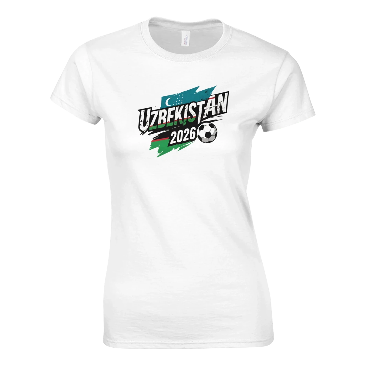 T-shirt UZBEKISTAN 2026 - Design Coupe du Monde Football | Maillot Supporters Sélection Nationale pour femme T-shirt- KAWAII FAVIE