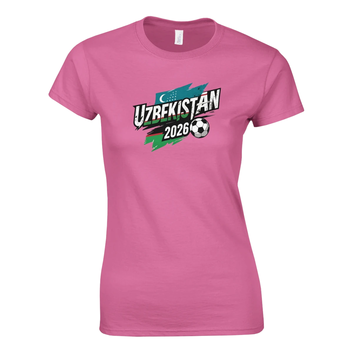 T-shirt UZBEKISTAN 2026 - Design Coupe du Monde Football | Maillot Supporters Sélection Nationale pour femme T-shirt- KAWAII FAVIE