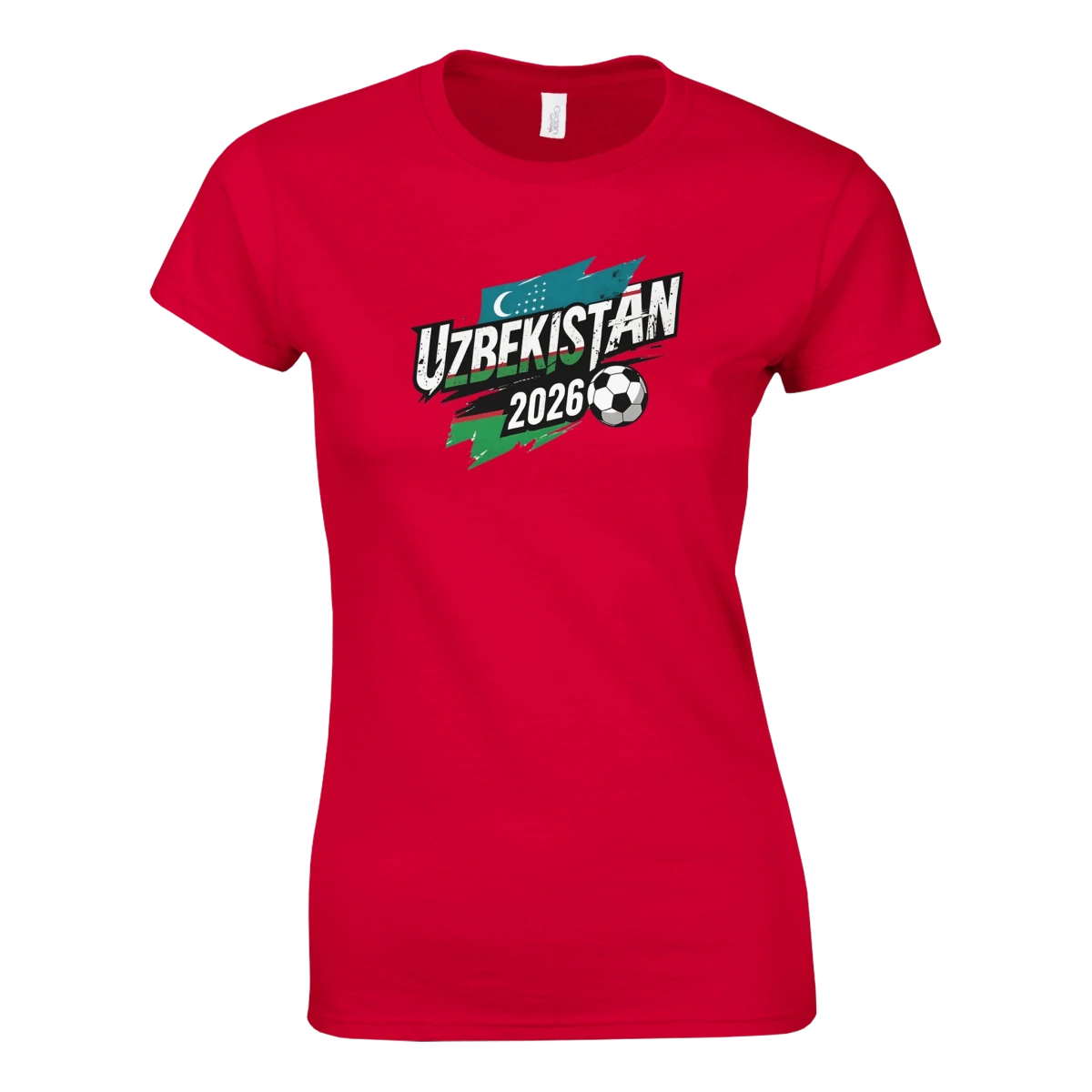 T-shirt UZBEKISTAN 2026 - Design Coupe du Monde Football | Maillot Supporters Sélection Nationale pour femme T-shirt- KAWAII FAVIE