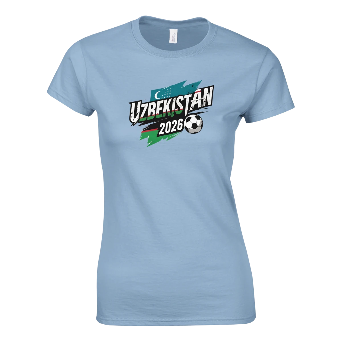 T-shirt UZBEKISTAN 2026 - Design Coupe du Monde Football | Maillot Supporters Sélection Nationale pour femme T-shirt- KAWAII FAVIE