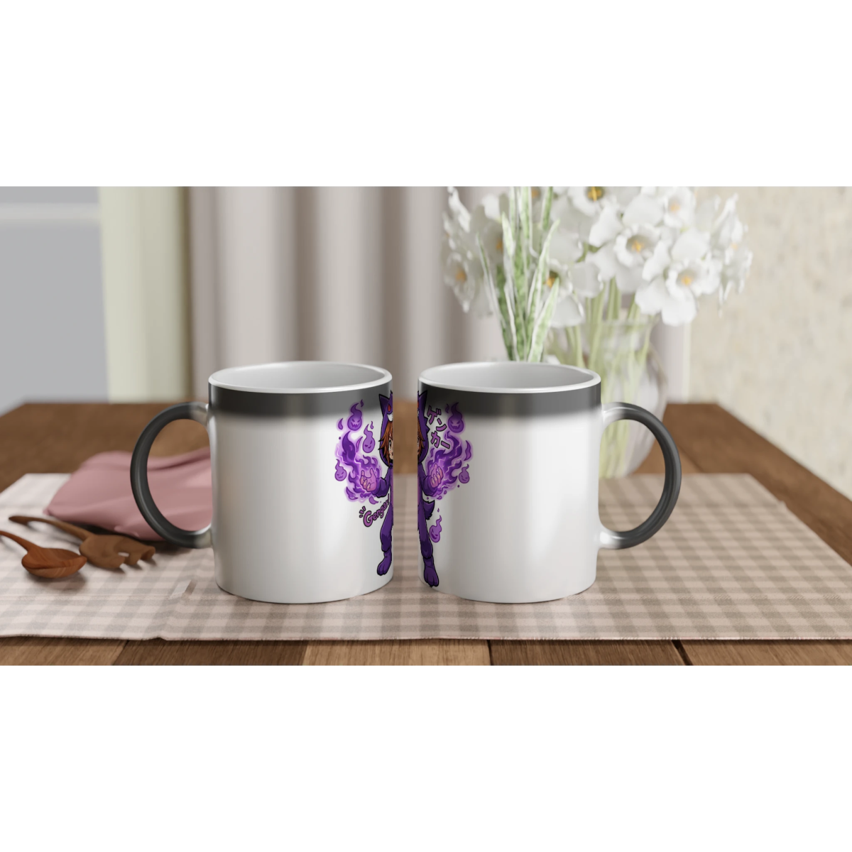 Tasse Magique - Ruka en Gengar | Céramique à Révélation Chaude - Pokémon Tasse - KAWAII FAVIE
