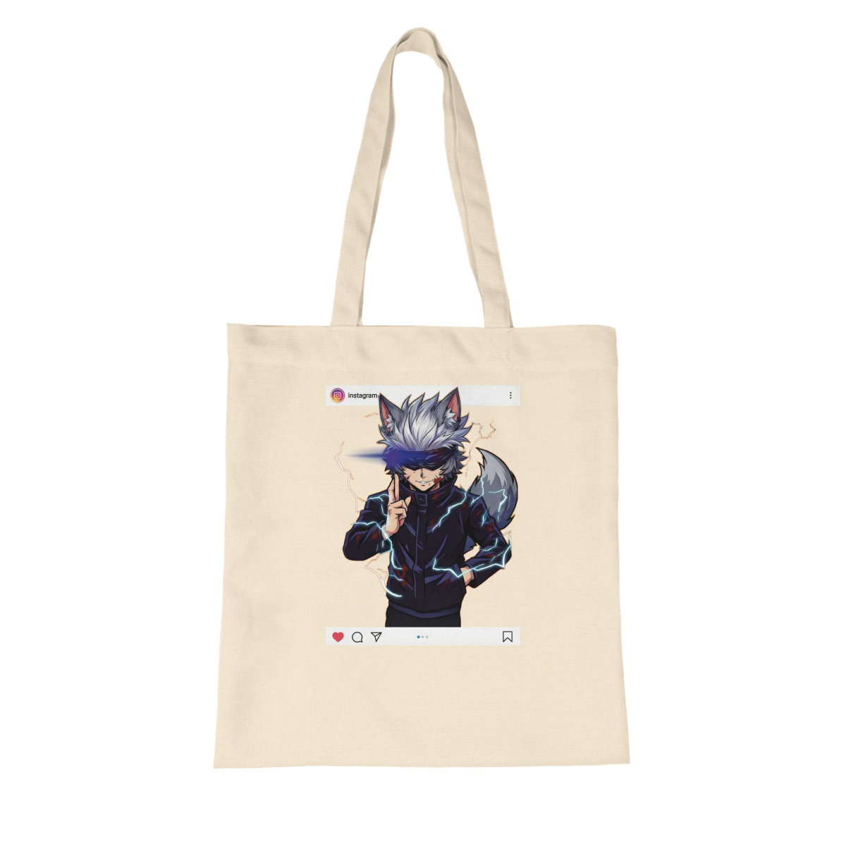 Tote Bag Biologique 100% Coton | Ruka Cos Gojo Full Power Final - Jujutsu Kaisen - Style Instagram Tote Bag - KAWAII FAVIE