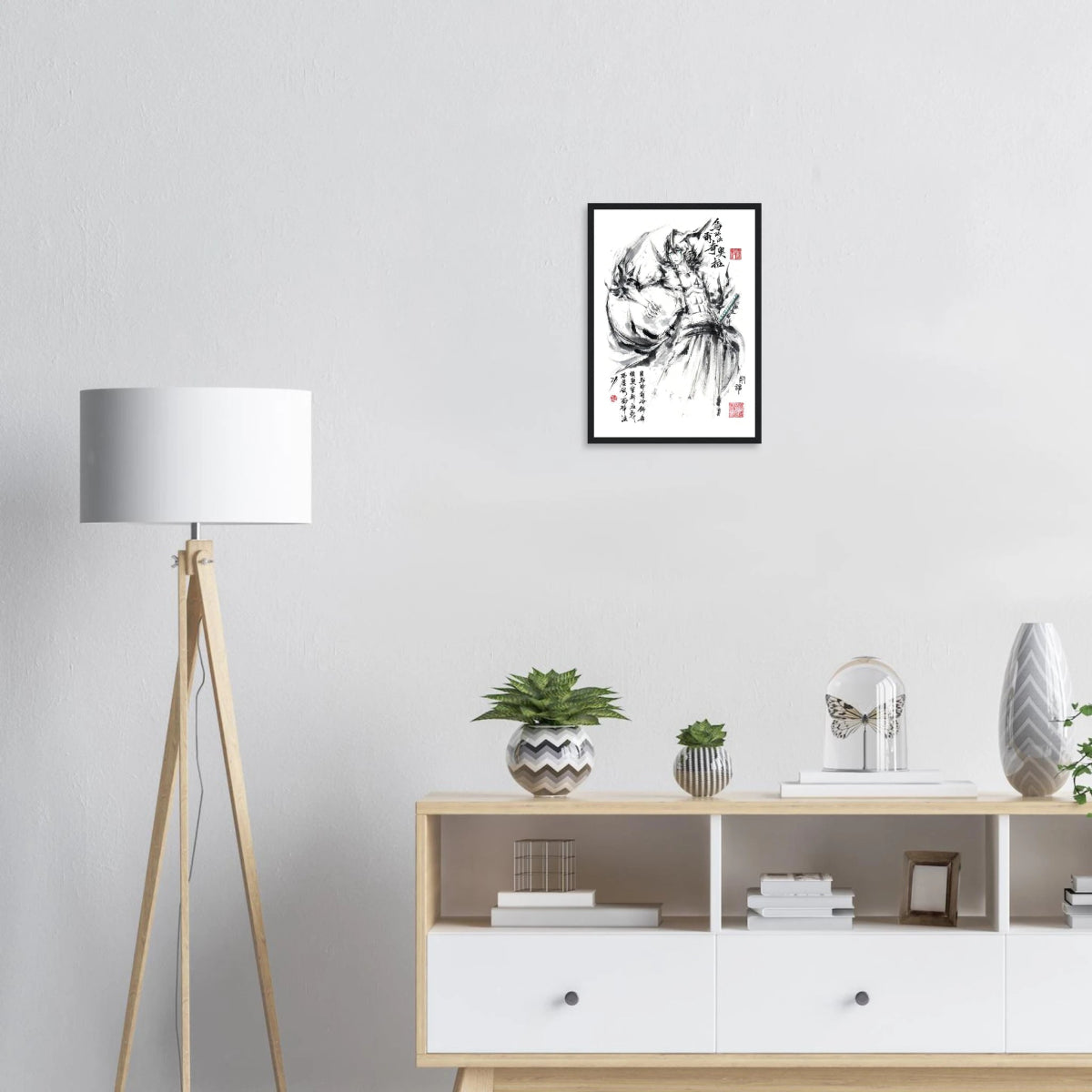 Ulquiorra Cifer Sumi-e Poster - BLEACH Art - Avec Cadre En Bois POSTER CADRE- KAWAII FAVIE